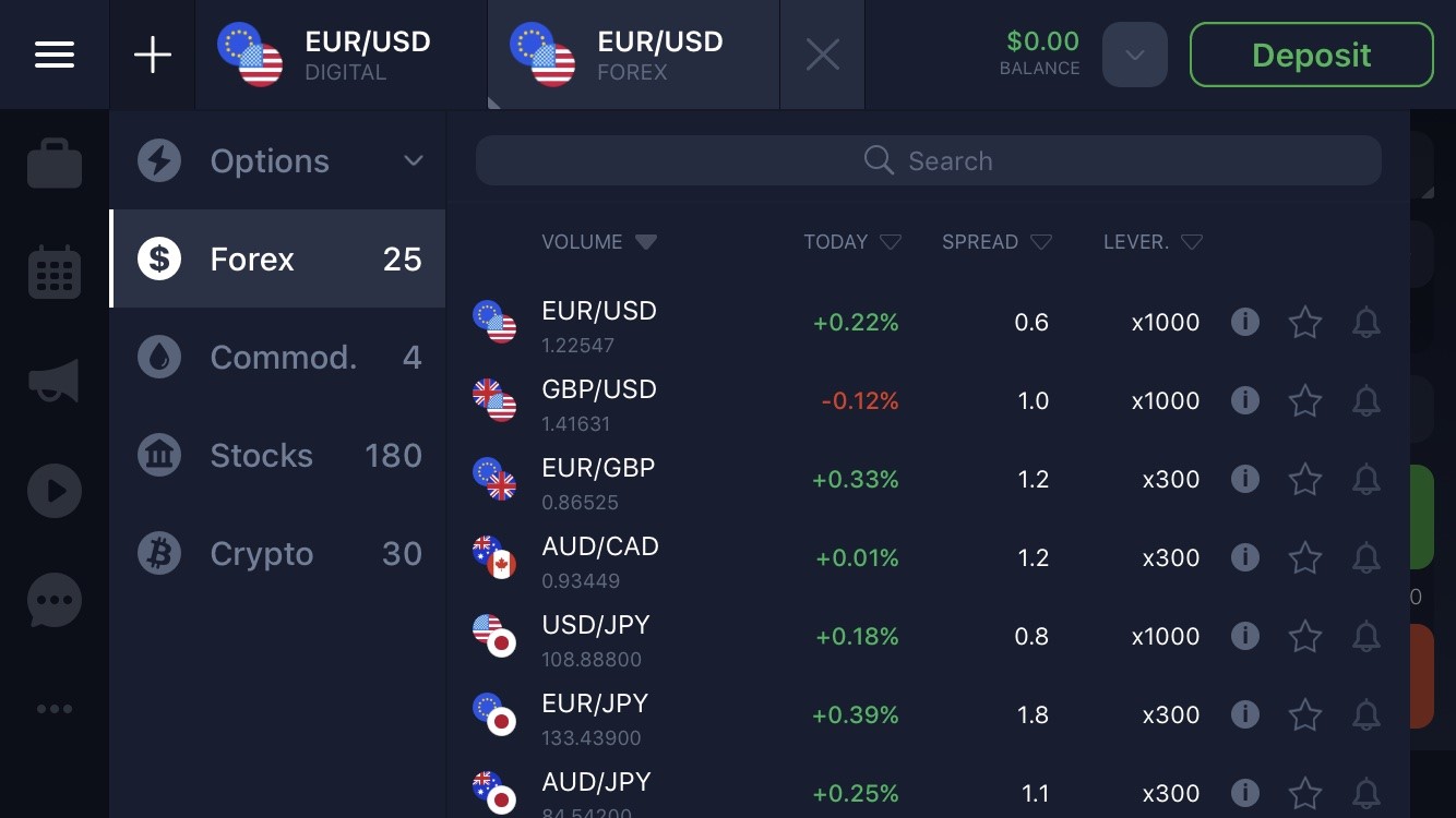 Choose from a variety of assets Choose from a variety of assets