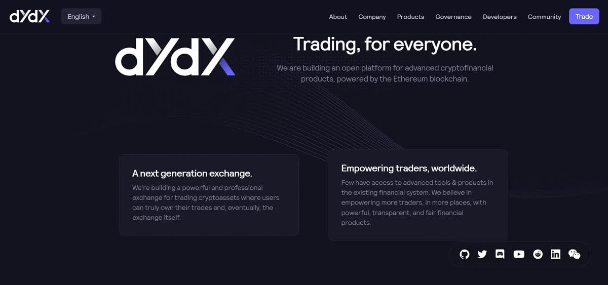 The dYdX platform has many unique features The dYdX platform has many unique features